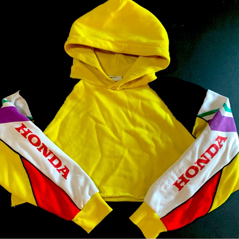 Forever 21 x Honda crop hoodie sz M